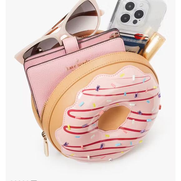 Kate Spade Top Handle Donut Purse with Pink Icing and Rhinestone Srinkles 🍩💕✨ - Picture 6 of 6